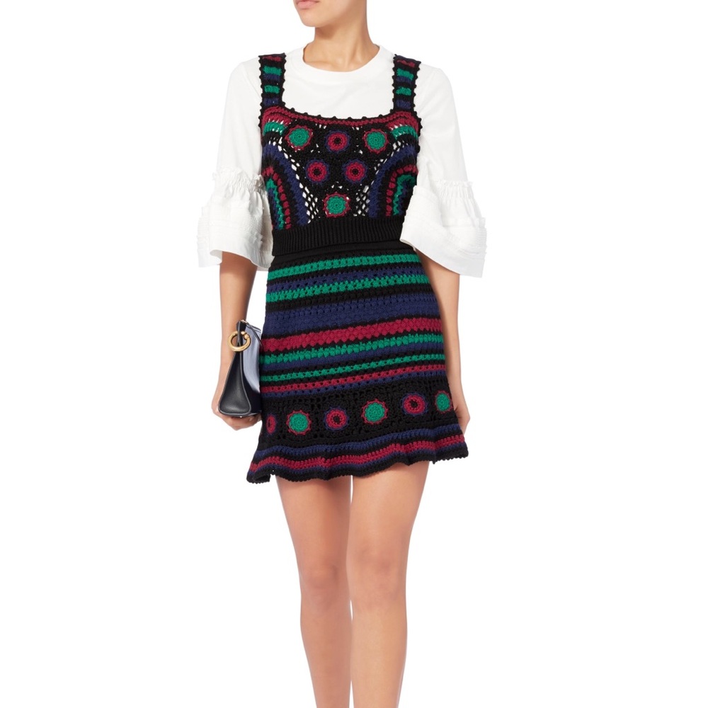 Adam Selman Nana Crochet Mini Dress